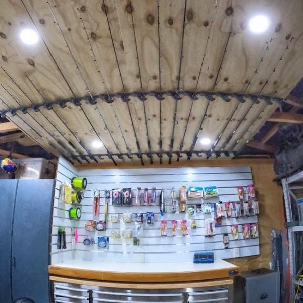 Fishing shop rod storage