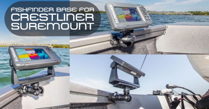 fishfinder base for crestliner boats suremount gunnel