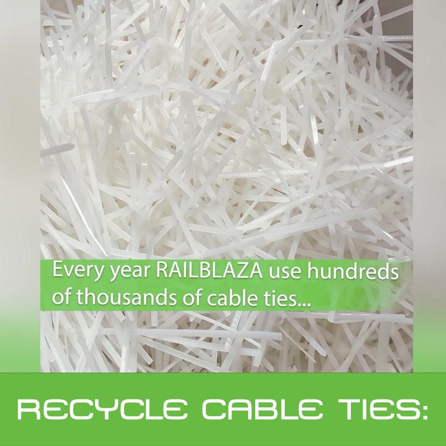 RAILBLAZA Recycle Cable Ties Reduce Reuse Recycle RAILBLAZA