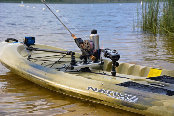 Fly fishing from a stand up paddleboard (SUP) with RAILBLAZA RAILBLAZA