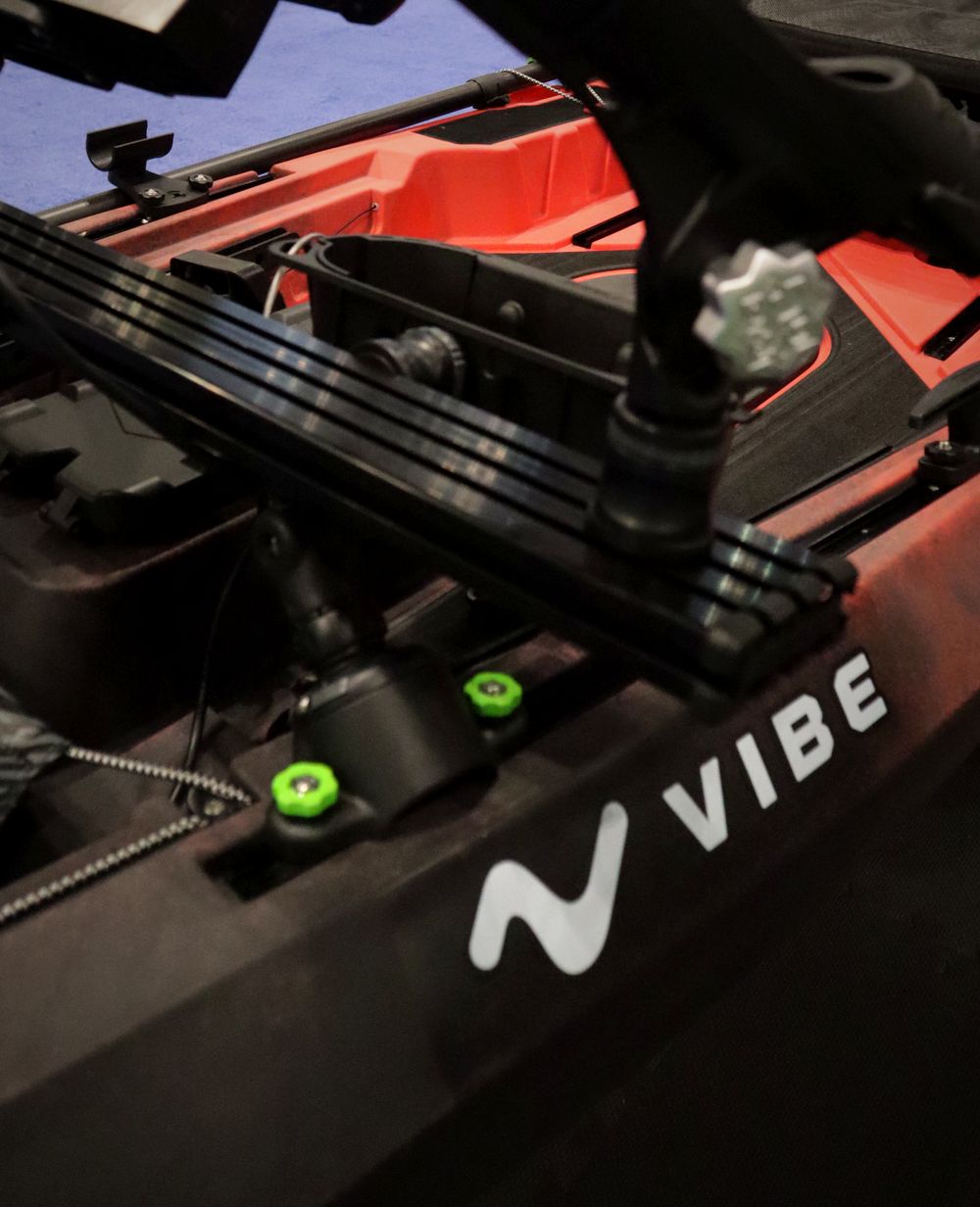 Lowrance and RAILBLAZA gear on a Vibe